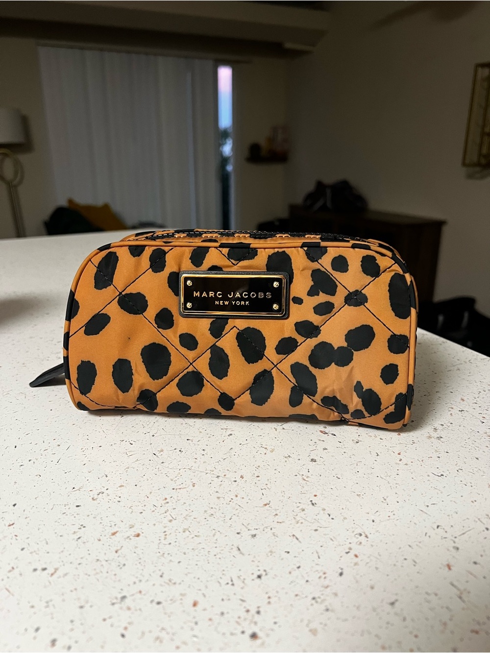 Marc Jacobs Quilted Leopard Print Cosmetic Case